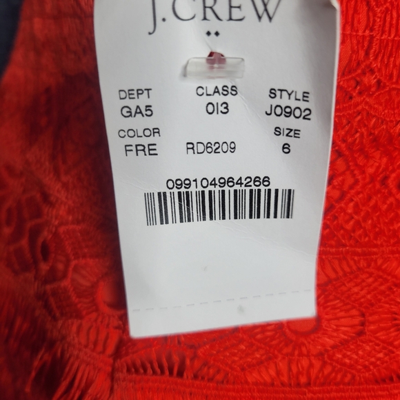 NWT J Crew Embroidered Skirt Orange/red Size 6 Fringe Lace - Picture 4 of 8